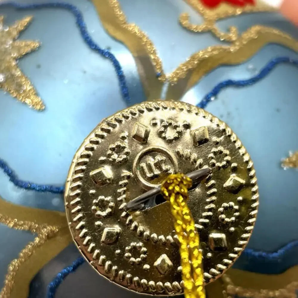 Velvet Rhinestone Glass‎ Christmas Ornament 4